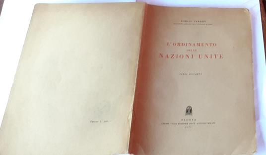 L' Ordinamento delle Nazioni Unite - Tomaso Perassi - copertina