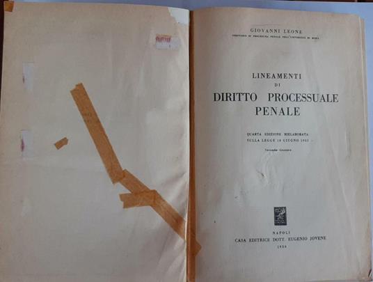 Lineamenti di diritto processuale penale - Giovanni Leone - copertina