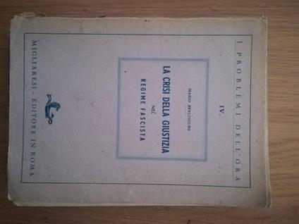 La crisi della giustizia nel regime fascista - Mario Berlinguer - copertina