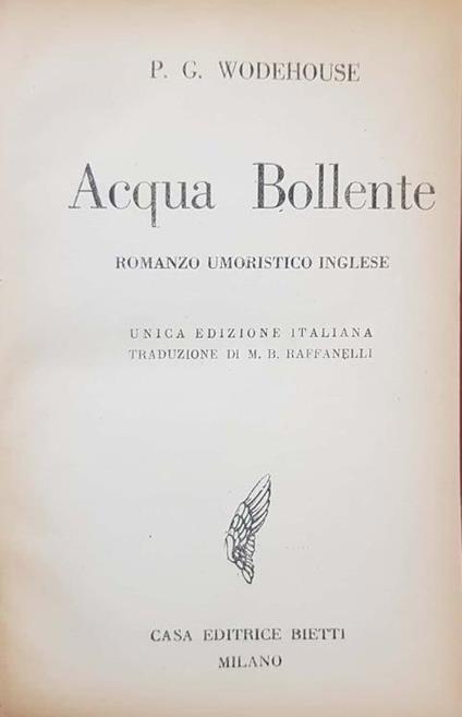 Acqua bollente - Pelham G. Wodehouse - copertina