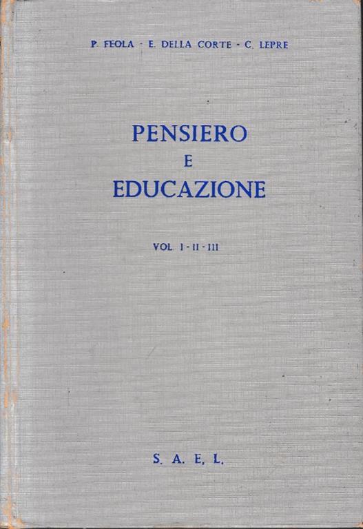 Pensiero e educazione, vol I-II-III - copertina