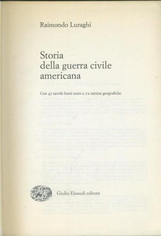 Storia della guerra civile americana - Raimondo Luraghi - copertina