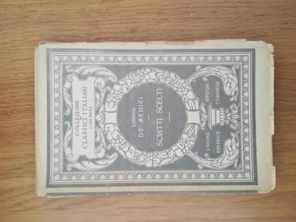 Scritti Scelti - Lorenzo de' Medici - copertina