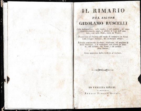 Il ramario del signor Girolamo Ruscelli - Girolamo Ruscelli - copertina