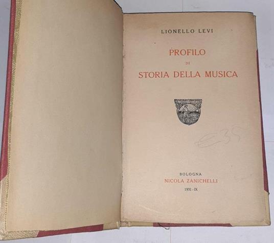 Profilo di storia della musica - Lionello Levi - copertina