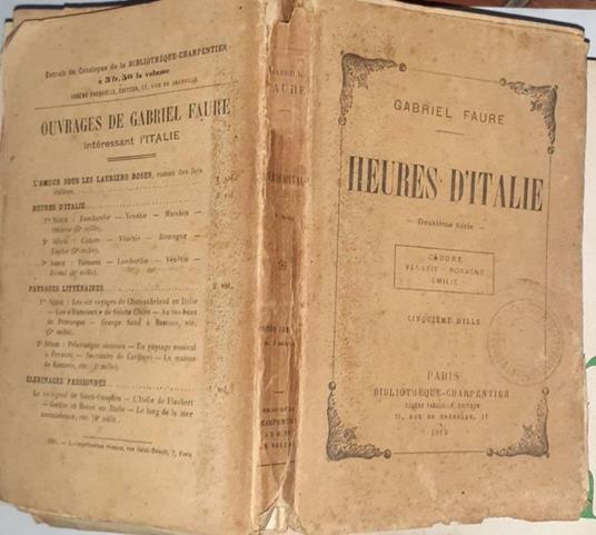 Heures d'Italie - Gabriel Faure - copertina