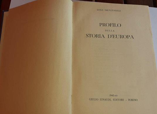 Profilo della storia d'Europa - Luigi Salvatorelli - copertina