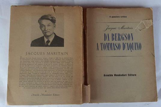 Da Bergson a Tommaso D'Aquino. Saggio di metafisica e di morale - Jacques Maritain - copertina