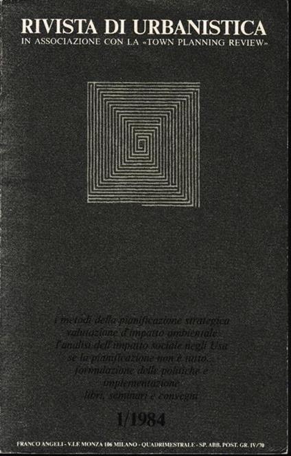 Rivista di urbanistica, vol. 1, n. 1, 1984 - copertina