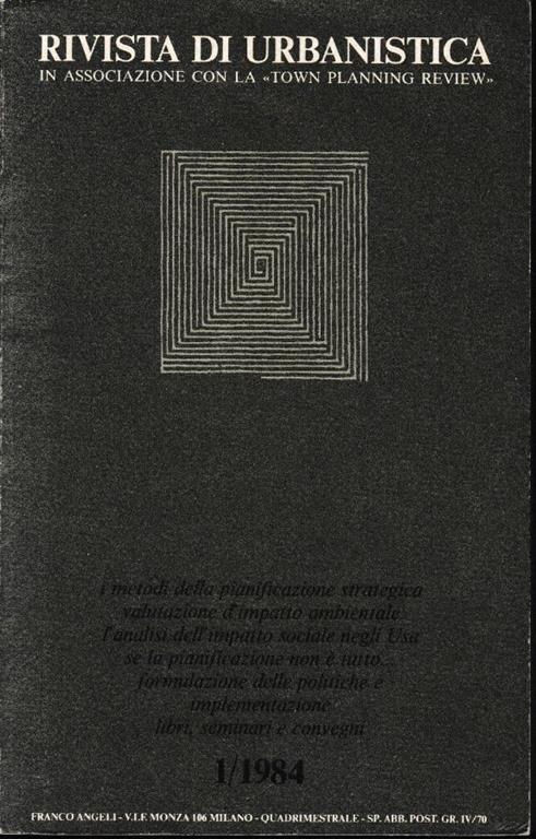 Rivista di urbanistica, vol. 1, n. 1, 1984 - copertina