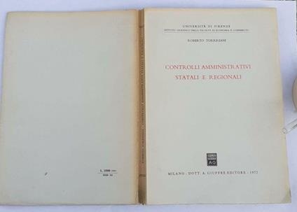 Controlli amministrativi statali e regionali - Roberto Torrigiani - copertina