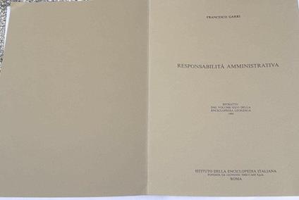 Responsabilità amministrativa - Francesco Garri - copertina