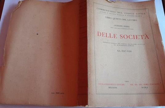 Delle societa' ARt. 2247-2324 - Giuseppe Ferri - copertina