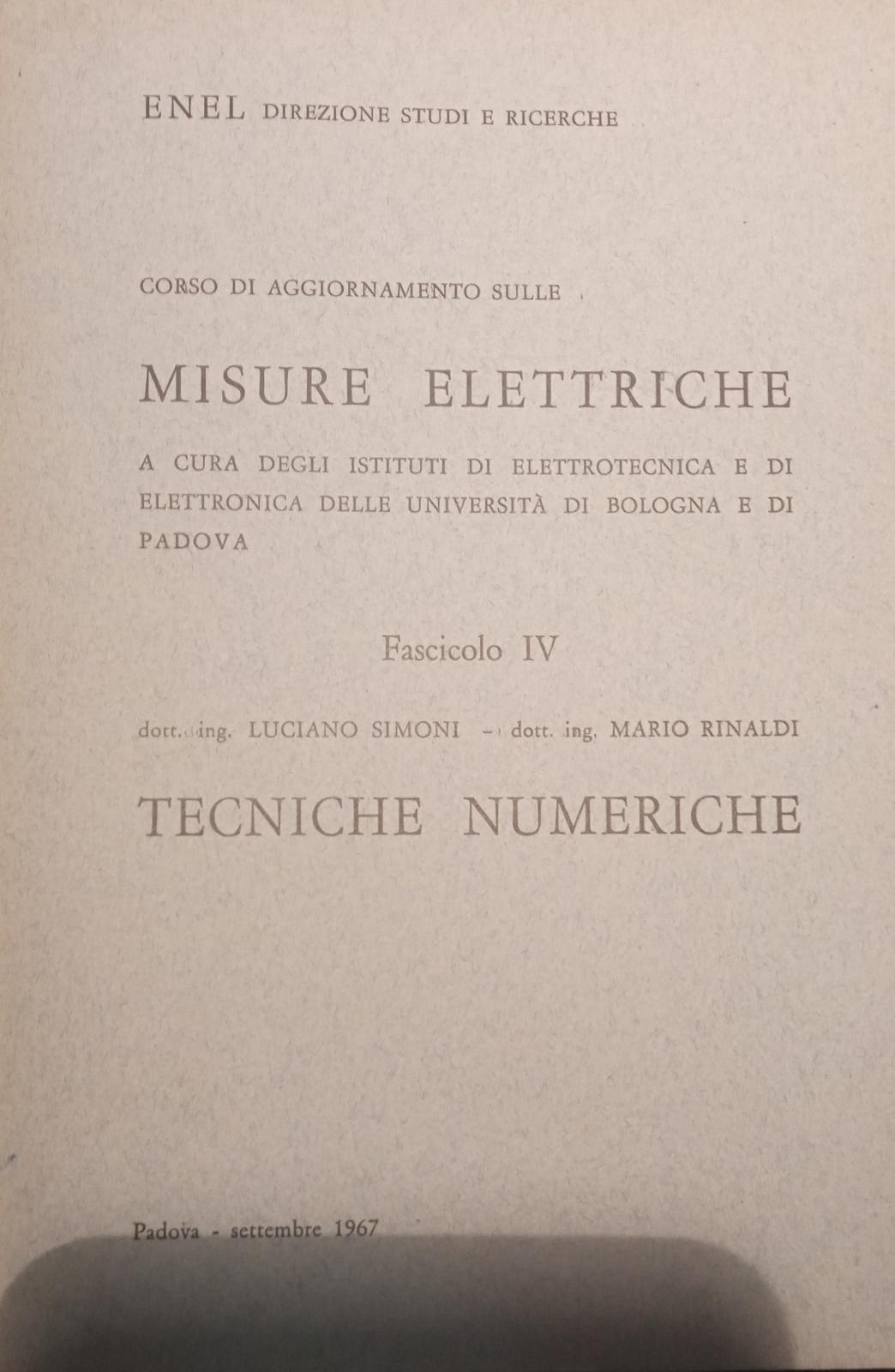 Corso di aggiornamento sulle misure elettriche fascicolo IV