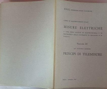 Corso di aggiornamento sulle misure elettriche Fascicolo III - copertina