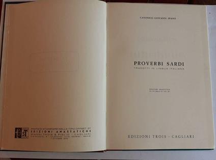 Proverbi sardi tradotti in lingua italiana - copertina