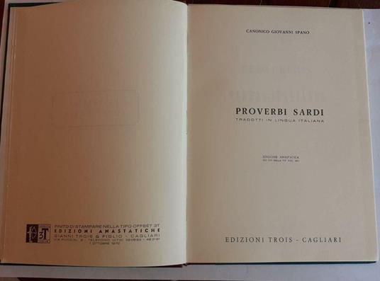 Proverbi sardi tradotti in lingua italiana - copertina
