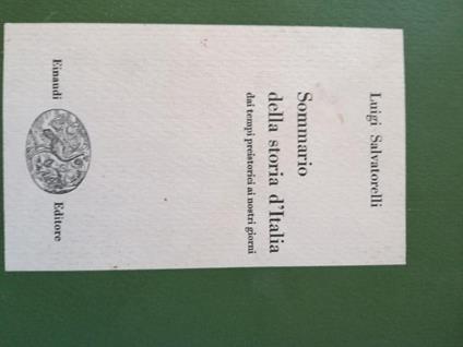 Sommario della storia d'Italia - L. Salvatorelli - copertina