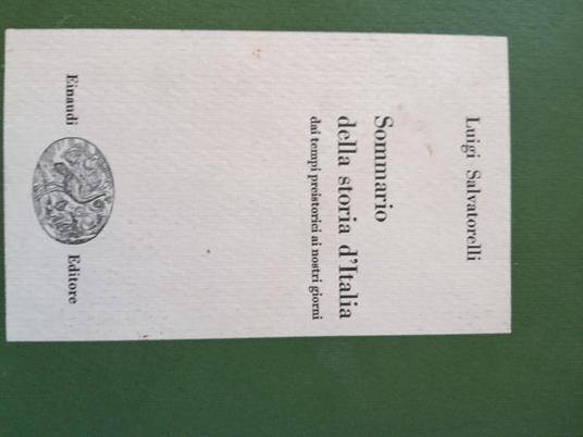 Sommario della storia d'Italia - L. Salvatorelli - copertina