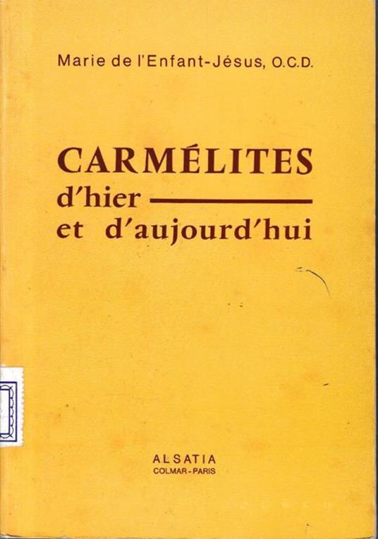 Carmélites d'hier et d'aujourd'hui - copertina