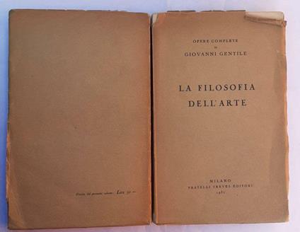 La  filosofia dell'arte - Giovanni Gentile - copertina