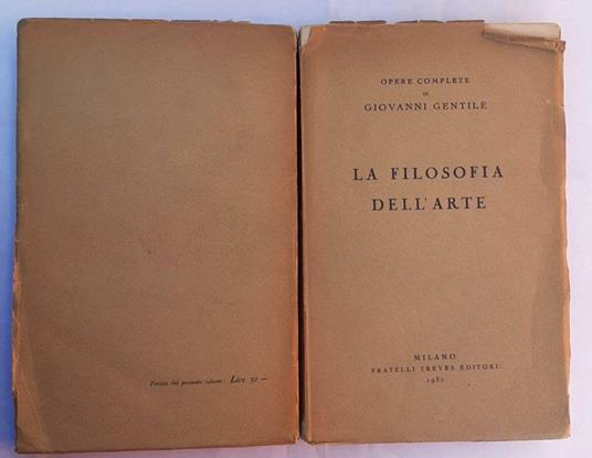 La  filosofia dell'arte - Giovanni Gentile - copertina