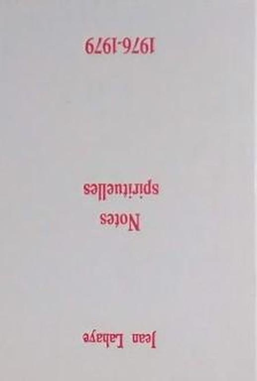 Notes Spirituelles: 1976-1979 - Jean Lahaye - copertina