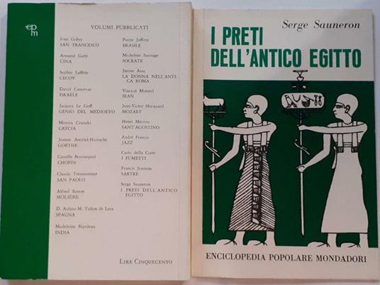 I  preti dell'antico Egitto - S. Sauneron - copertina