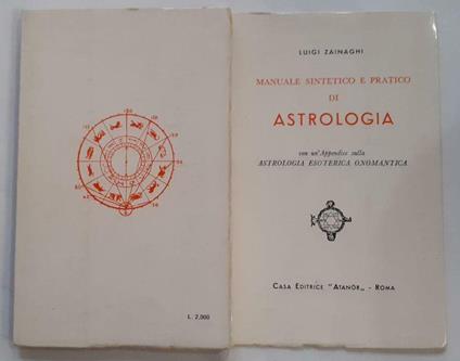 Manuale sintetico e pratico di Astrologia - Luigi Zainaghi - copertina