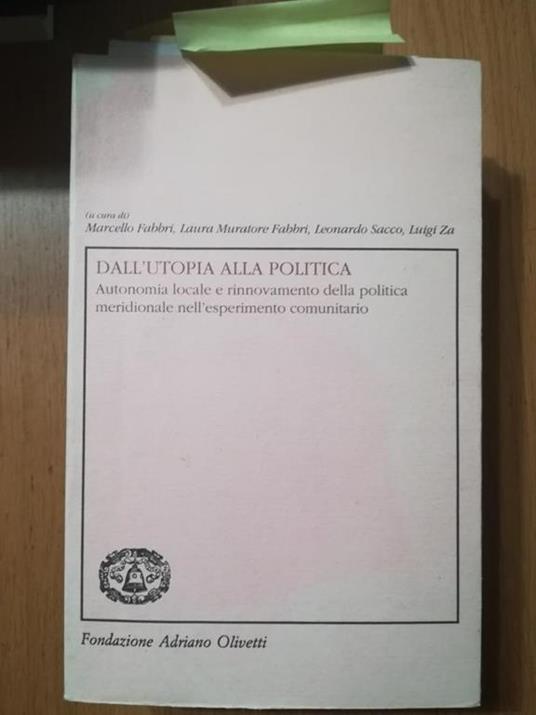 Dall'utopia alla politica - copertina
