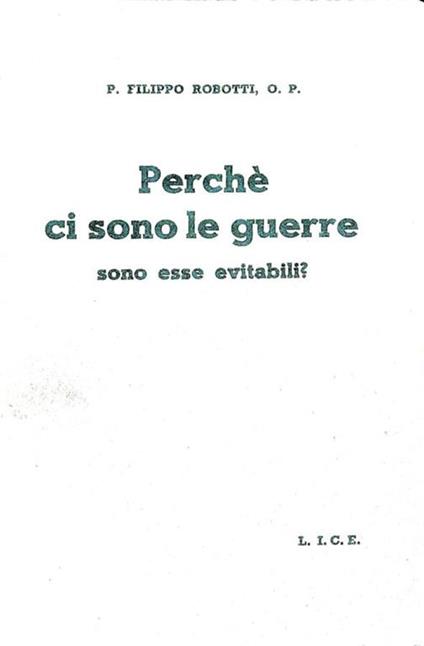 Perché ci sono le guerre - sono esse evitabili? - copertina