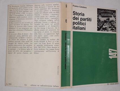 Storia dei partiti politici italiani - Franco Catalano - copertina