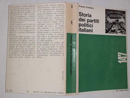 Storia dei partiti politici italiani - Franco Catalano - copertina
