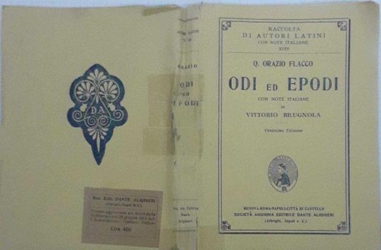 Odi ed Epodi - Q. Flacco Orazio - copertina