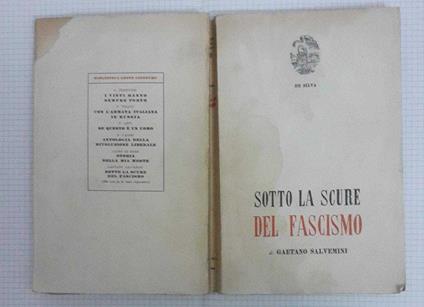 Sotto la scure - Gaetano Salvemini - copertina