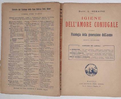 Igiene dell'amore coniugale, ovvero fisiologia della generazione dell'uomo - copertina