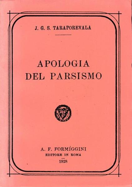Apologia del Parsismo - copertina