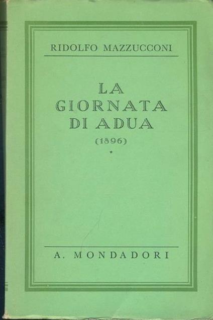 La giornata di Adua - Ridolfo Mazzucconi - copertina