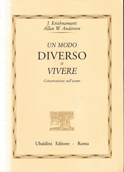 Un modo diverso di vivere - copertina