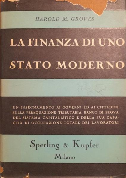 La  finanza di uno stato moderno - Harold M. Groves - copertina