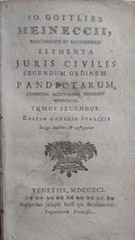 Elementa Juris Civilis secundum ordinem pandectarum, commoda auditoribus methodo adornata, tomus secundus