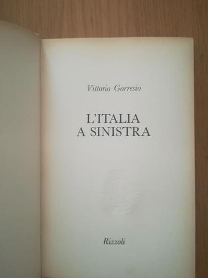 L' Italia a sinistra - Vittorio Gorresio - copertina