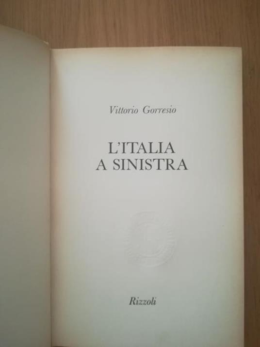 L' Italia a sinistra - Vittorio Gorresio - copertina