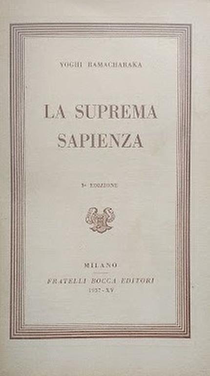 La suprema sapienza - Yogi Ramacharaka - copertina
