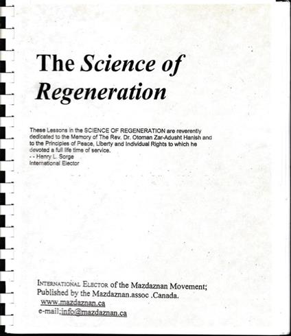 The science of Regeneration - copertina