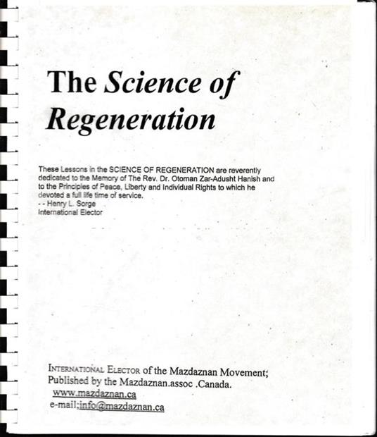 The science of Regeneration - copertina