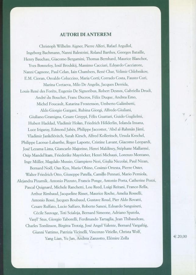 Anterem. Rivista di ricerca letteraria. N.85