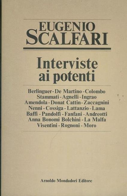 Interviste ai potenti - Eugenio Scalfari - copertina