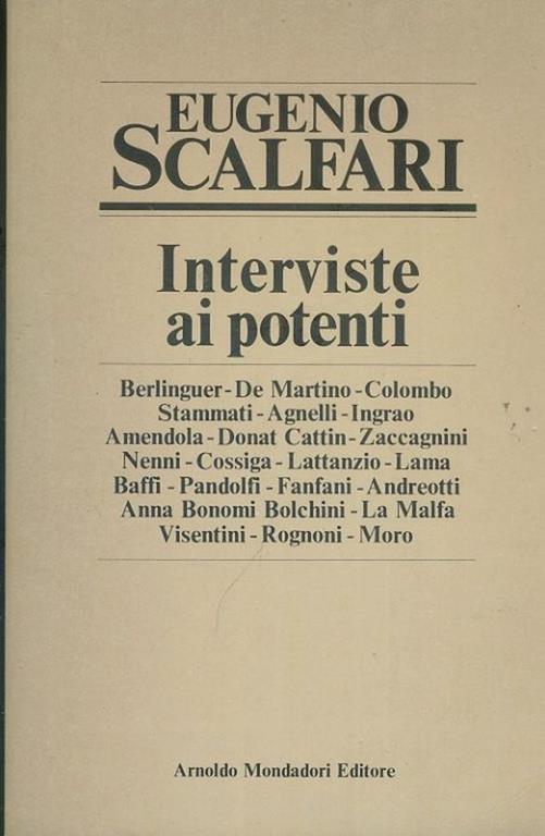 Interviste ai potenti - Eugenio Scalfari - copertina