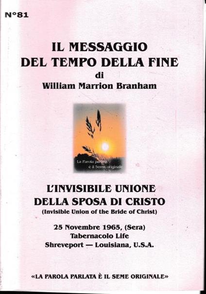 L' invisibile unione della sposa di Cristo - copertina